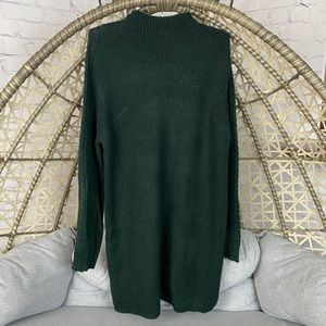 Max Studio Long Sleeve Sweater Dress - Green